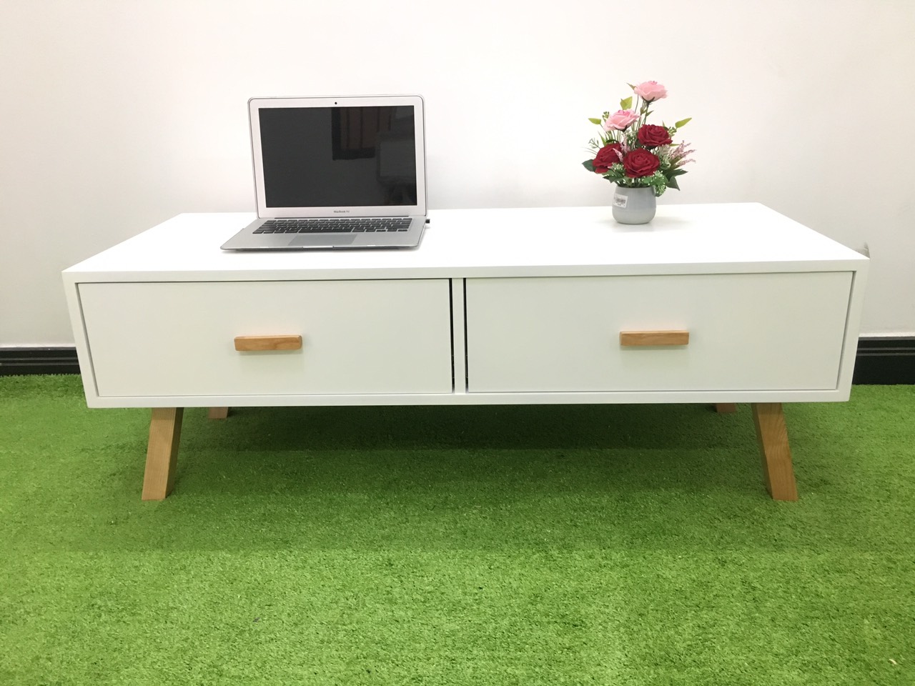 Bàn sofa trà cafe phòng khách hình hộp trắng T819-7