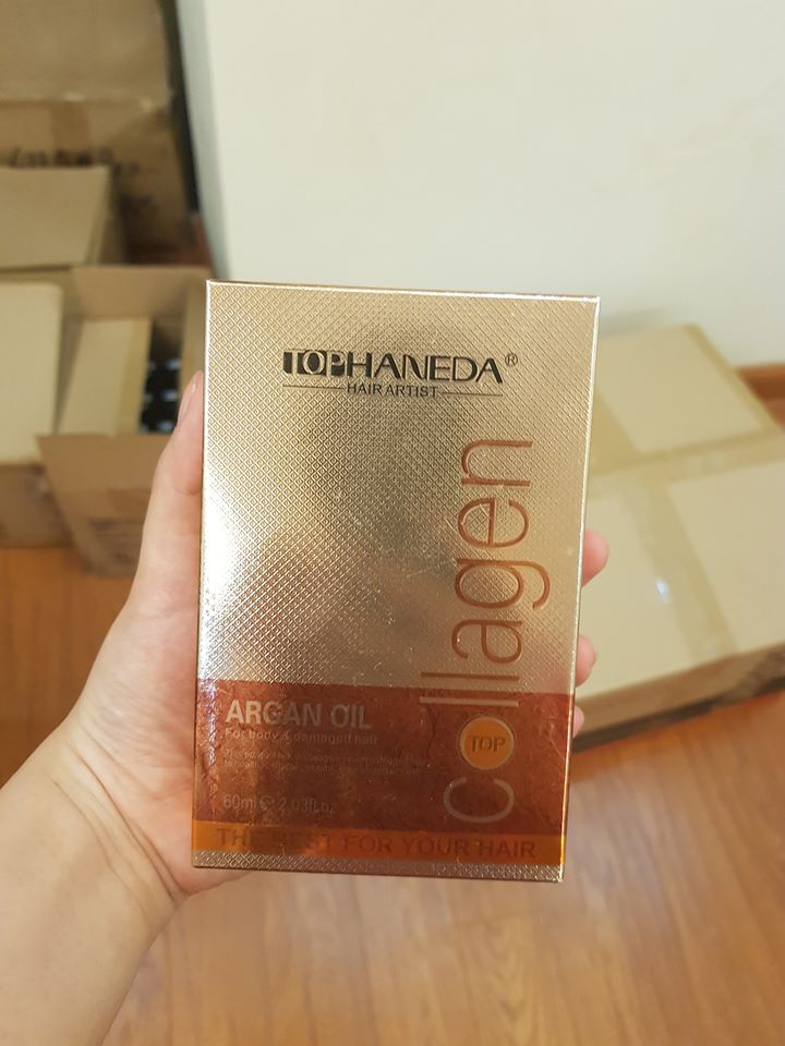 Tinh Dầu Dưỡng Tóc Haneda Collagen 50ml - Tinh Dầu Dưỡng Argan Oil - Phục Hồi Tóc Hư Tổn - Giúp Tóc Mềm Mượt Bóng Sáng - Thương Hiệu Đẳng Cấp Nổi Tiếng của Ý - Phân Phối Độc Quyền tại Việt Nam