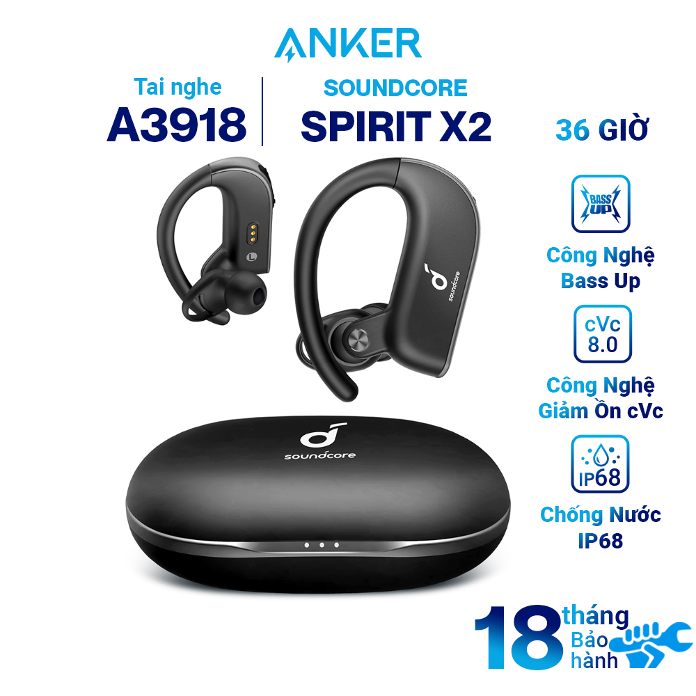 Tai Nghe Bluetooth True Wireless Anker Soundcore Spirit X2 - A3918 - Hàng Chính Hãng