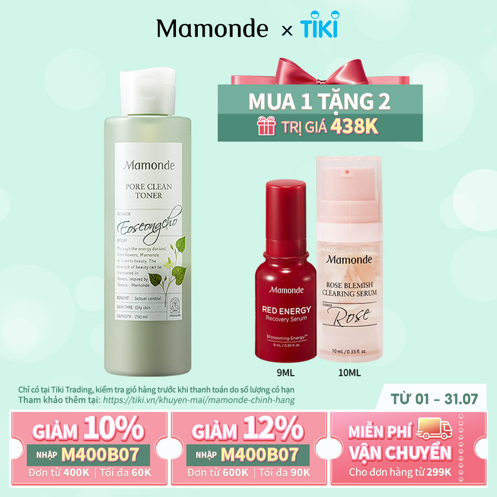 Nước Cân Bằng Làm Sạch Dầu Nhờn Và Ngăn Ngừa Mụn Mamonde Pore Clean Toner (250ml) 110651163