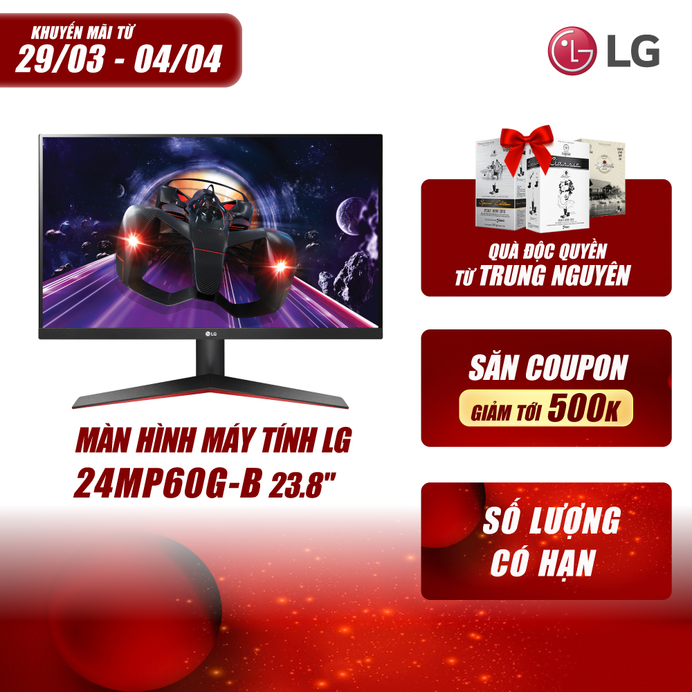 Màn hình máy tính LG 24MP60G-B 23.8 inch FHD IPS - Hàng Chính Hãng