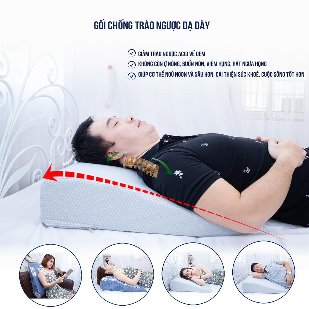 GỐI TRÀO NGƯỢC DẠ DÀY NGƯỜI LỚN YOROKOBI CẢI TIẾN CHỐNG TRƯỢT, KÍCH THƯỚC 60X60X16CM , HỖ TRỢ TRÀO NGƯỢC ACID, Ợ CHUA, THOÁI HÓA CỘT SỐNG CỔ, HÀNG THƯƠNG HIỆU