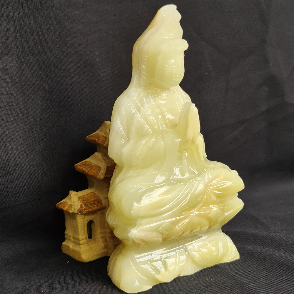 Tượng Phật Quan Âm Ngọc Xanh Onyx
