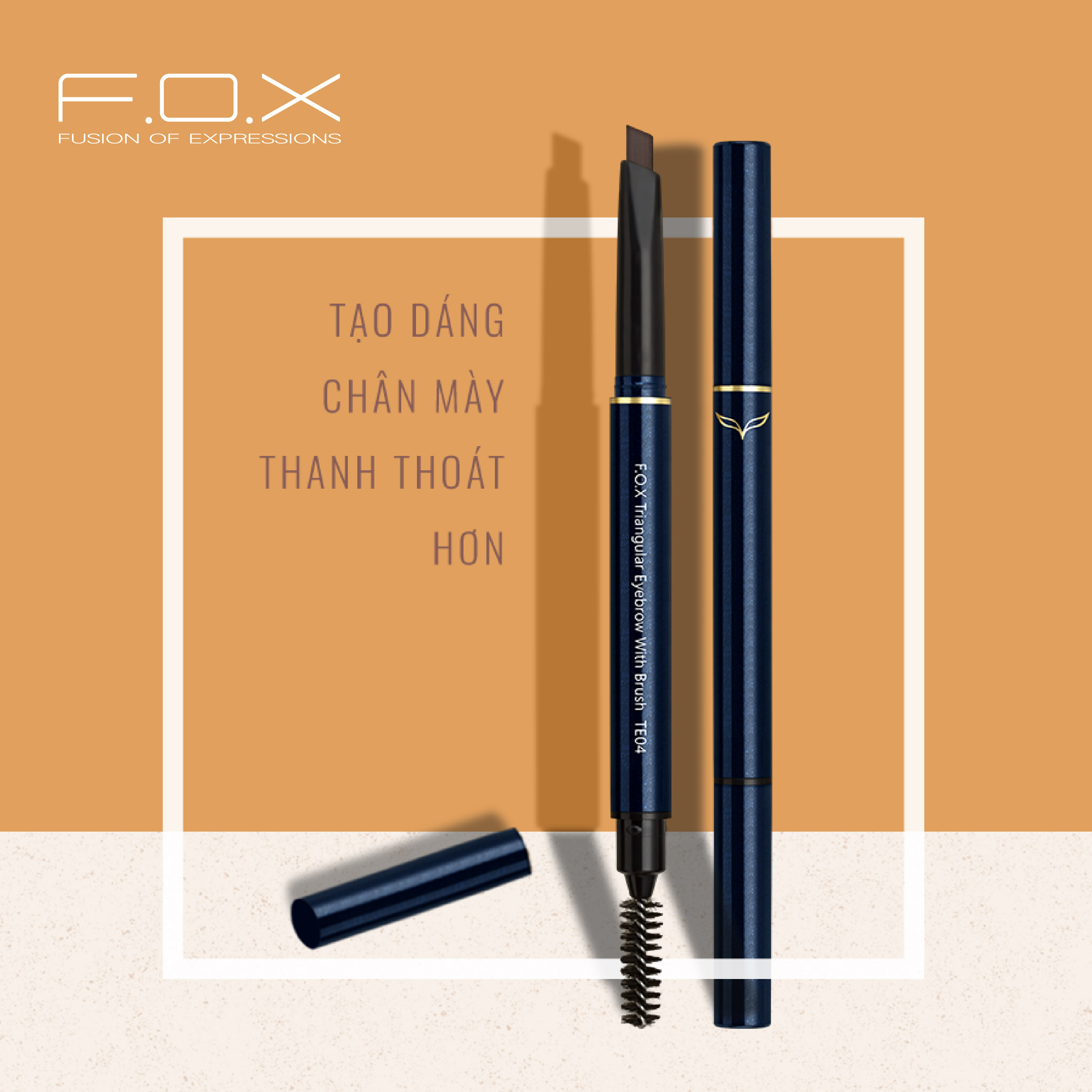 Chì Kẻ Mày FOX  Đầu Tam Giác ( Kèm ngòi ) Triangular Eyebrow With Mascara Brush 0.25g