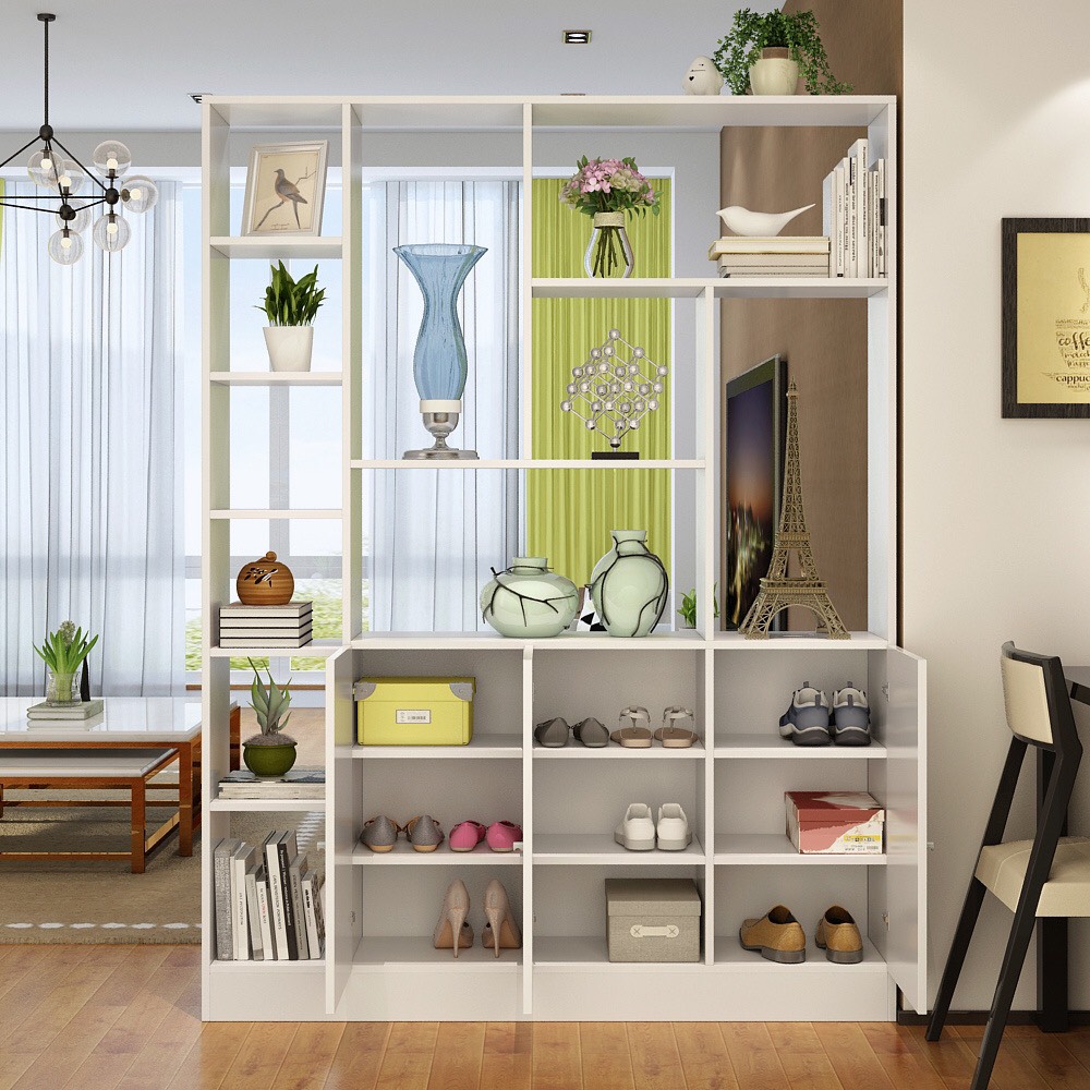 TỦ RƯỢU KIÊM VÁCH 2mx1m5 - MÀU TRẮNG