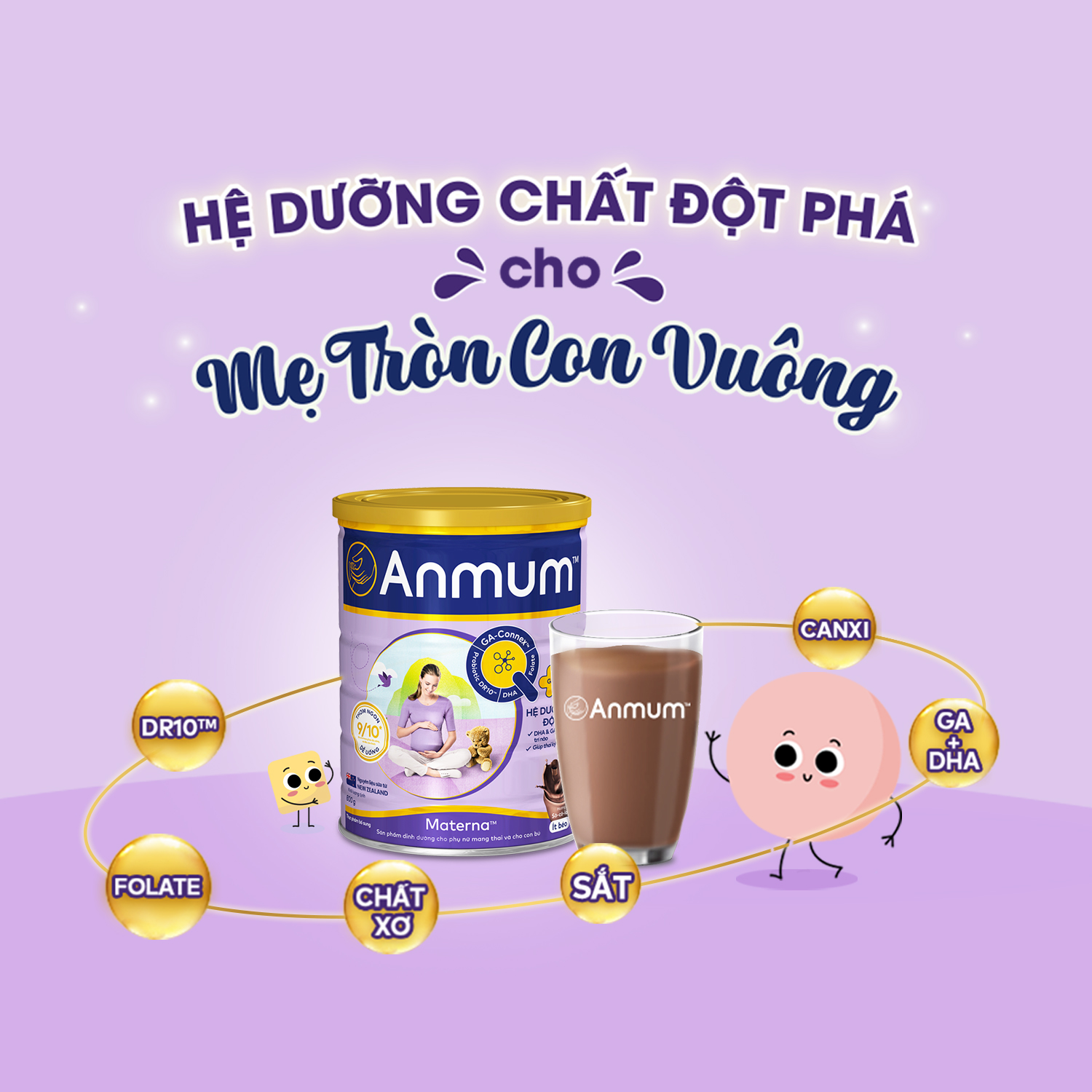 Sữa Bột Dành Cho Mẹ Bầu Anmum Materna Hương Chocolate 800g - Tặng bình nước thể thao