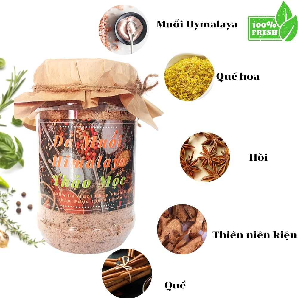 Đá Muối Himalaya Thảo Dược Ngâm Chân Loại Hạt Nhuyễn Mịn - Giúp Ngủ Ngon &amp; Giảm Nhức Mỏi