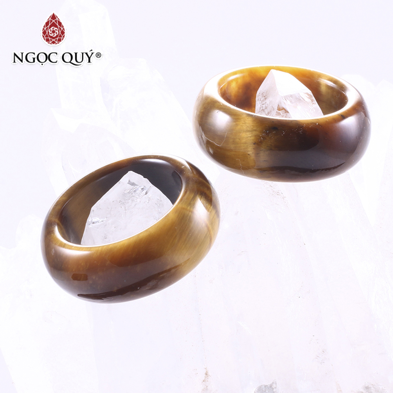 Nhẫn nam đá thạch anh mắt hổ vàng nâu ni 21 mệnh thổ, kim - Ngọc Quý Gemstones