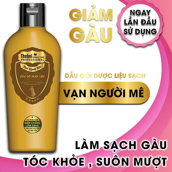 Dầu gội hỗ trợ trị gàu mượt tóc chiết xuất từ dược liệu sạch  Thebol vạn người mê 175g