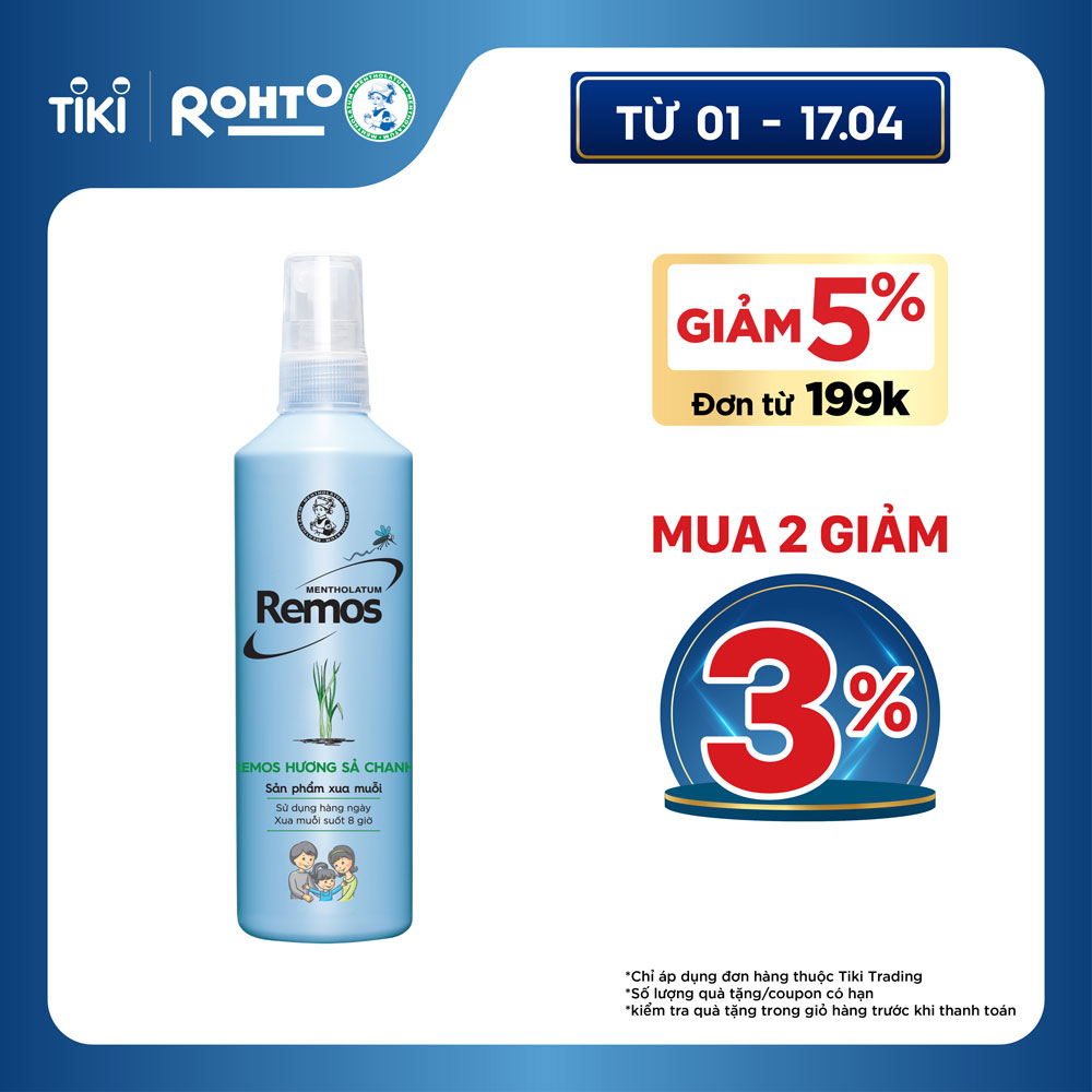 Dung Dịch Chống Muỗi Remos Mentholatum Hương Sả Chanh 150ml