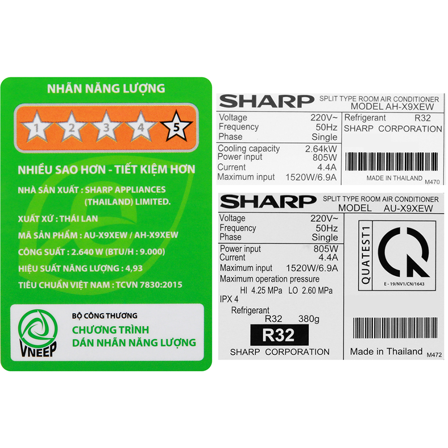 Máy lạnh Sharp Inverter 1 HP AH-X9XEW - Chỉ giao tại HCM