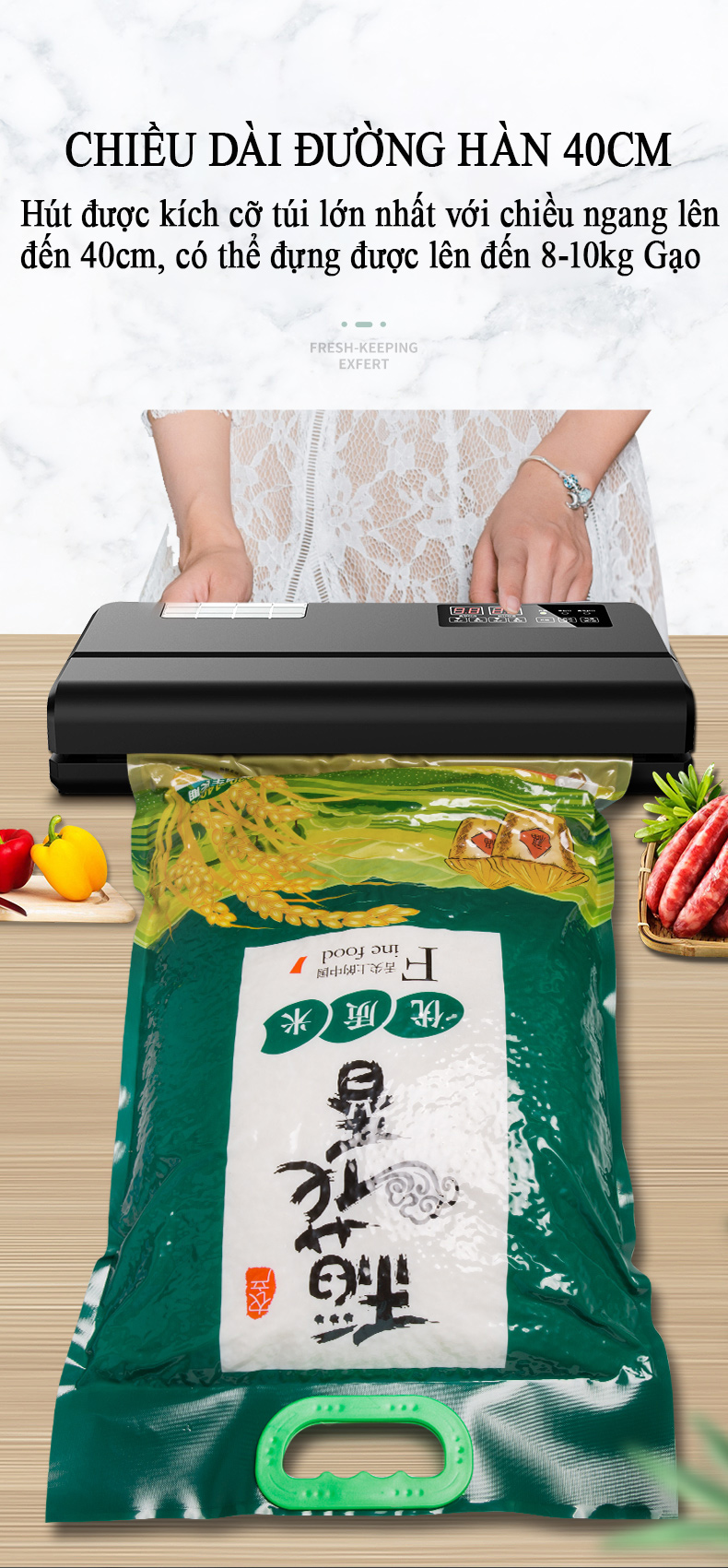Máy Hút Chân Không HT P400- Không Kén Bao Bì,Túi Hút