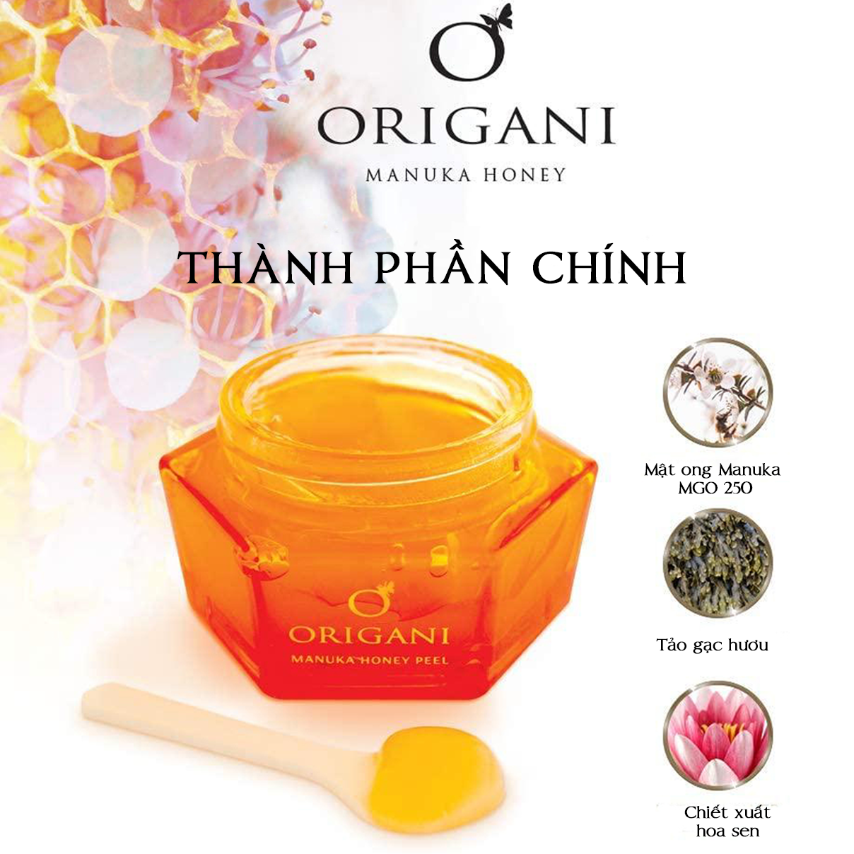 Mặt Nạ Tẩy Da Chết Mật Ong Manuka Origani (MGO 250+) Dòng Sản Phẩm Hữu Cơ Dạng Gel Dễ Dàng Sử Dụng Nhanh Chóng, Không Tổn Thương Bề Mặt Da - 50ml Giúp Làm Sạch, Mềm Mịn Và Làm Đều Màu Da