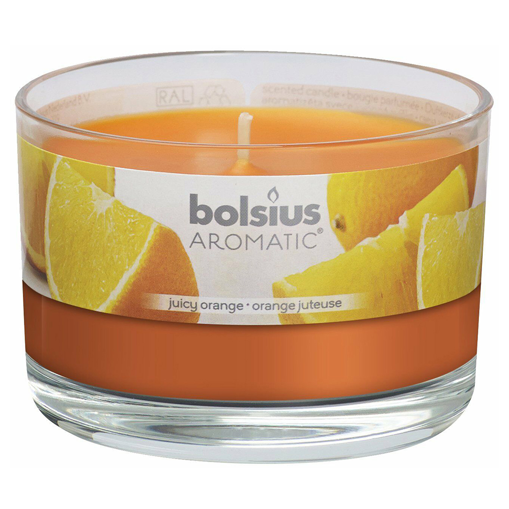 Ly nến thơm tinh dầu Bolsius Juicy Orange 155g QT024881 - hương cam ngọt