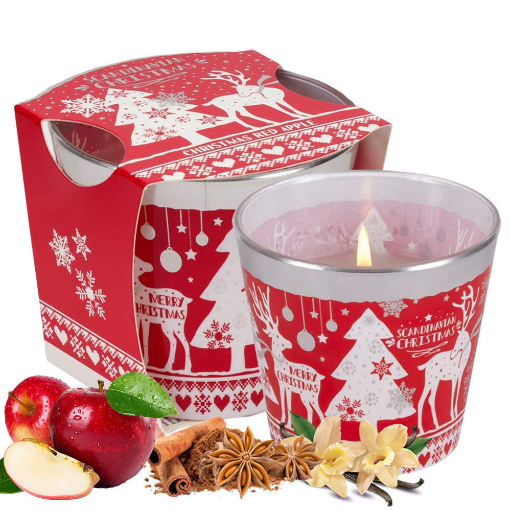 Ly nến thơm tinh dầu Bartek Scandinavian Christmas 115g QT02786 - gừng, táo, quế (giao mẫu ngẫu nhiên)