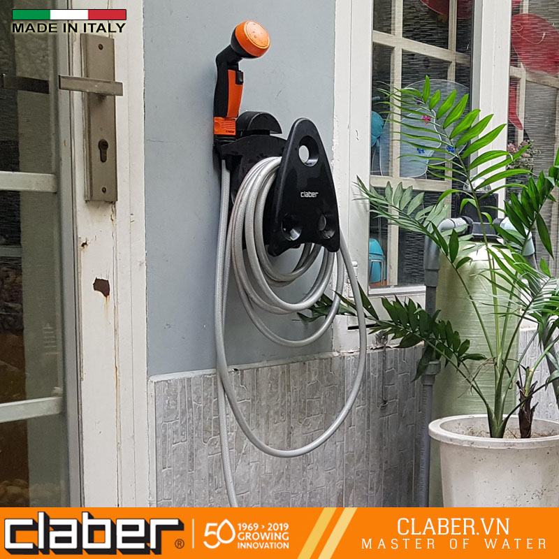 Bộ Vòi Tưới Cây Ban Công Claber Mini-set Garden 9032, 10 mét, vòi hoa sen có khóa rảnh tay, 2 khớp nối nhanh, 1 đầu nối vòi