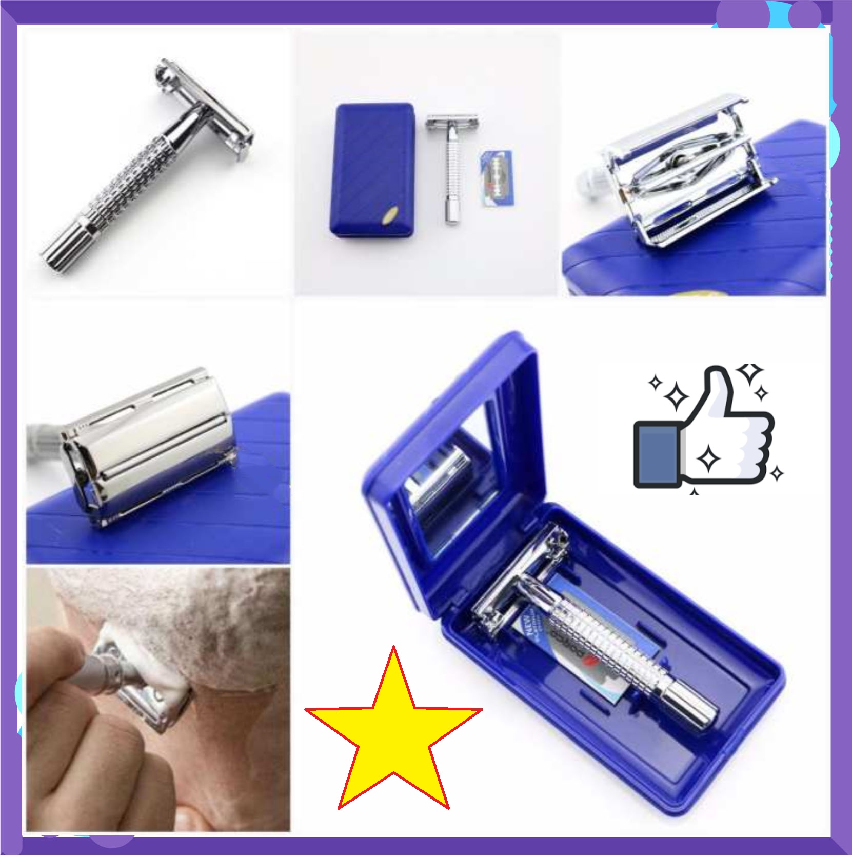 Dao Cạo râu INOX 100 % Cổ Điển Chất Lượng Cao FullBOX