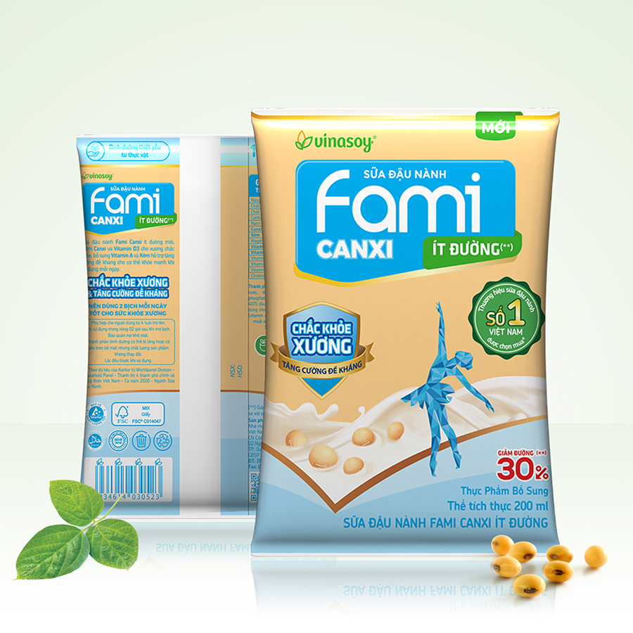 Thùng Sữa đậu nành Fami Canxi ít đường