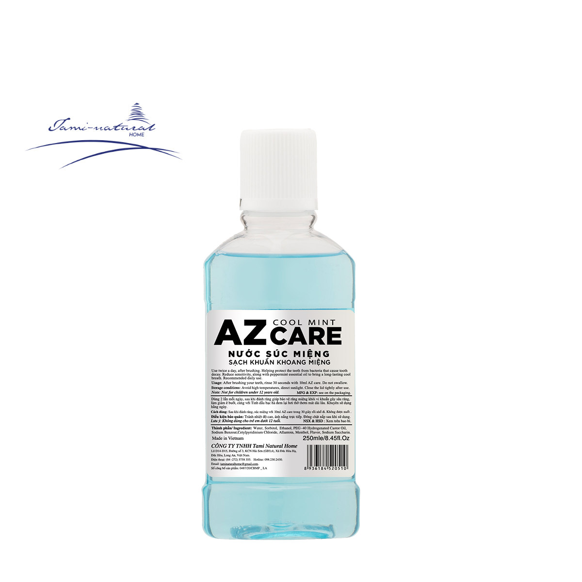 Nước súc miệng hương bạc hà diệt khuẩn, ngừa sâu răng đến 99,9% - AZ Care Cool Mint