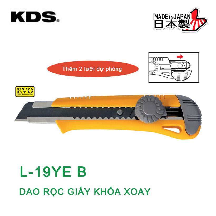 DAO RỌC GIẤY KHÓA XOAY KDS L-19