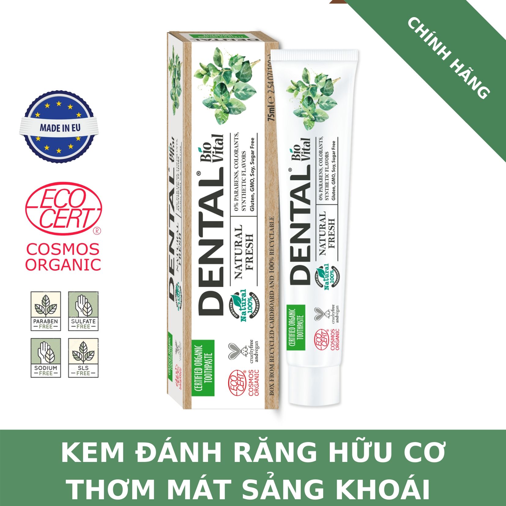 Kem Đánh Răng Hữu Cơ Nhập Khẩu Tươi Mát Dental Bio Vital Natural Fresh