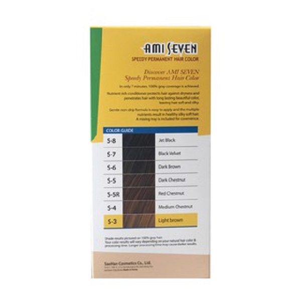 Nhuộm phủ bạc dược thảo Amiseven nhanh 7 phút AMI SEVEN Speedy Permanent Hair Color S3