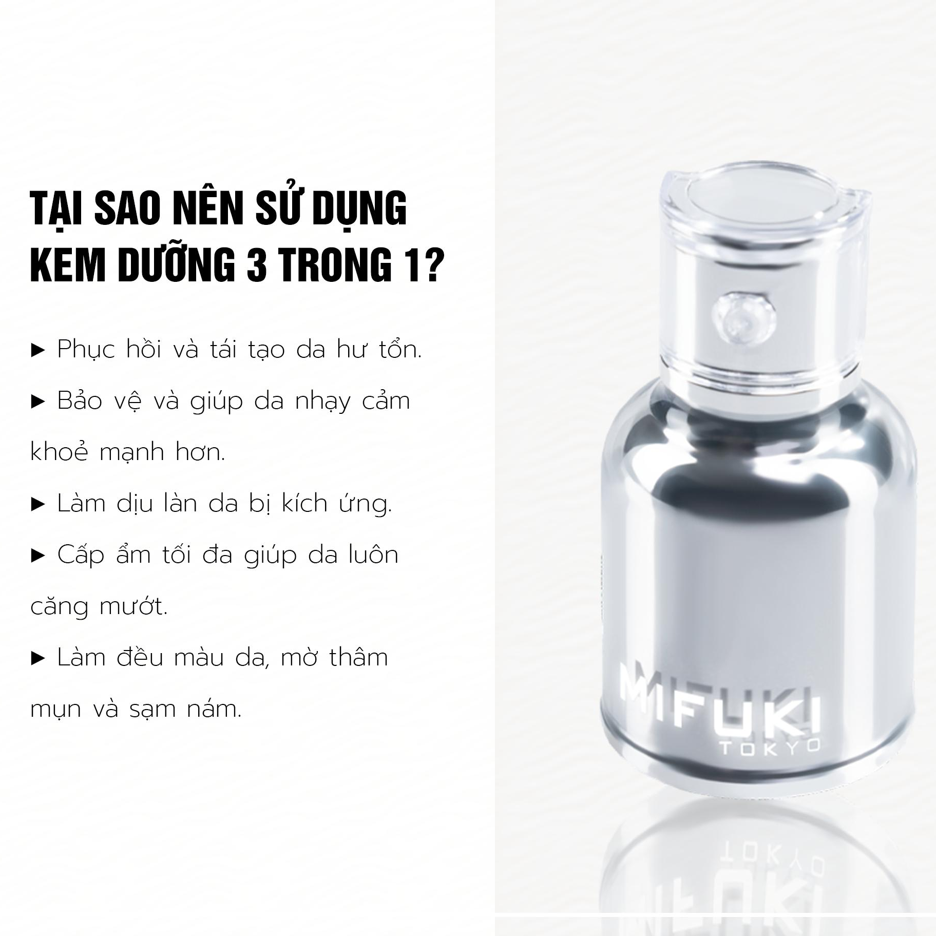 DƯỠNG TRẮNG DA BAN NGÀY 3 TRONG 1 - TRIPLE CREAM 3 IN 1 MIFUKI (30ML)