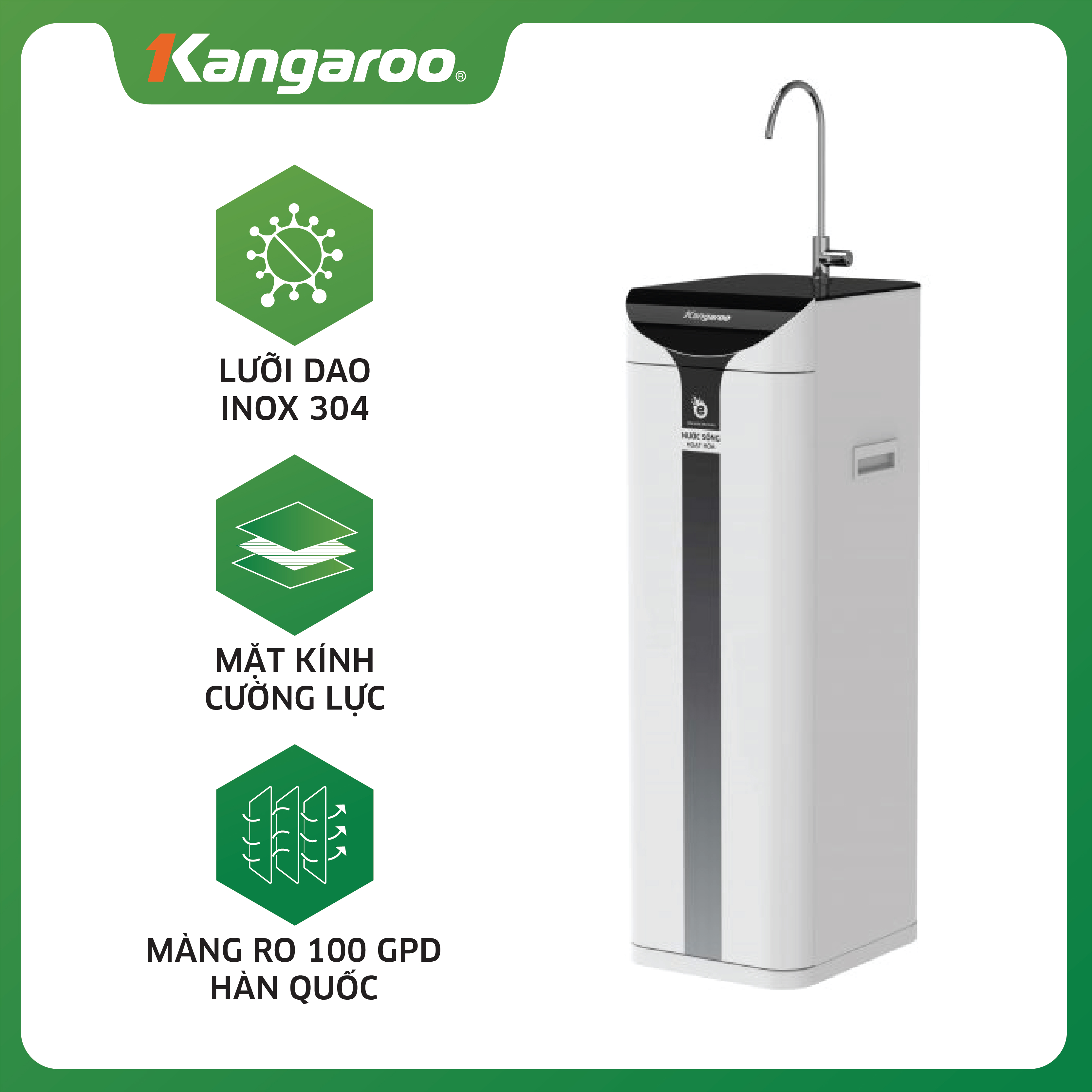 Máy lọc nước Kangaroo Hydrogen ion kiềm KG100ES1 - hàng chính hãng