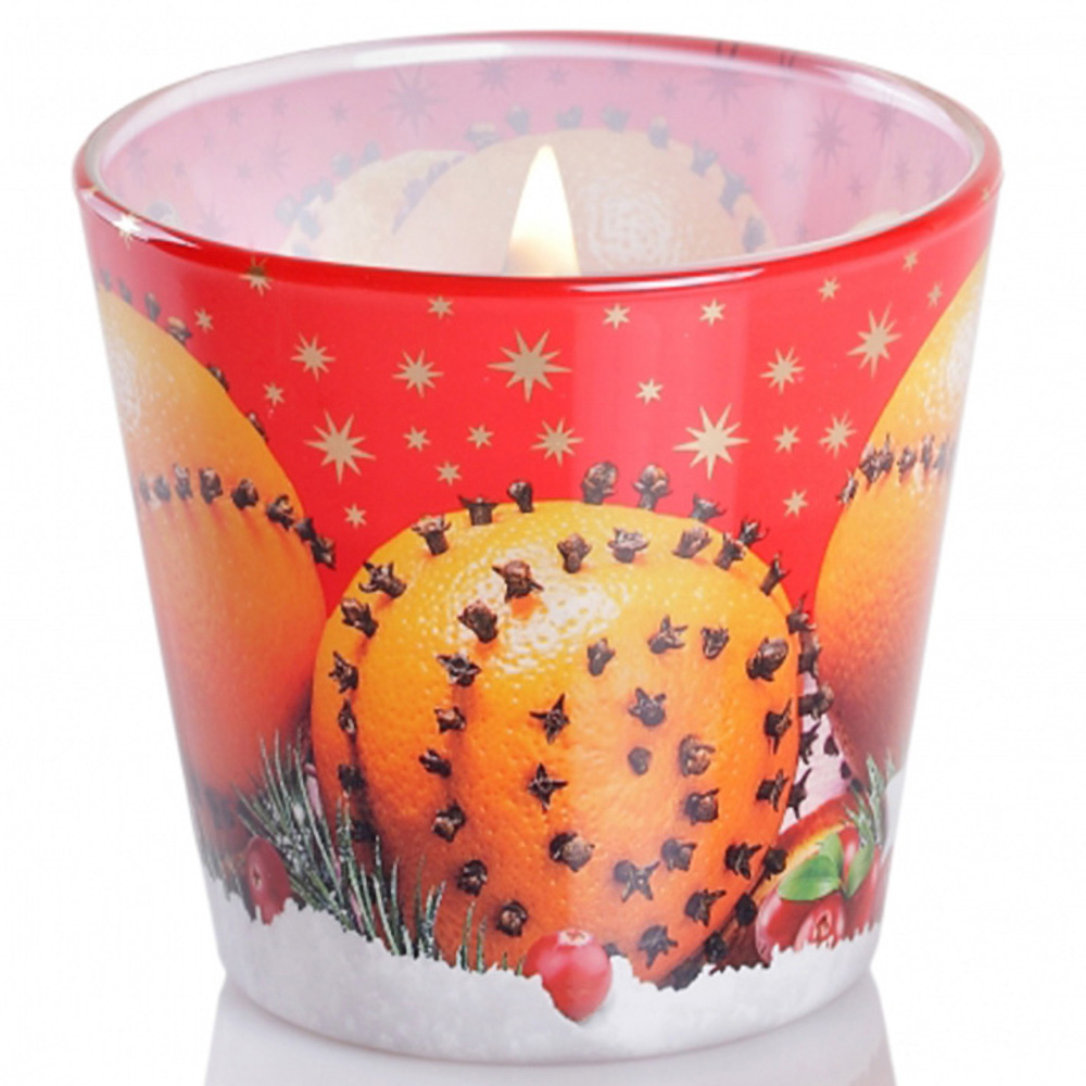 Ly nến thơm tinh dầu Bartek Christmas Orange 115g QT06455 - cam, quế, đinh hương (giao mẫu ngẫu nhiên)