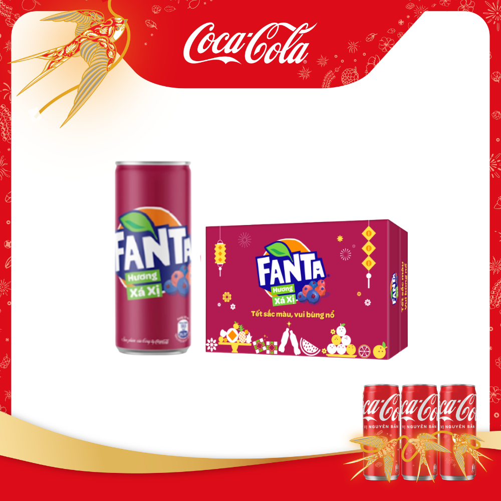 Thùng 24 Lon Nước Giải Khát Có Gas Fanta Xá Xị (320mlx24)