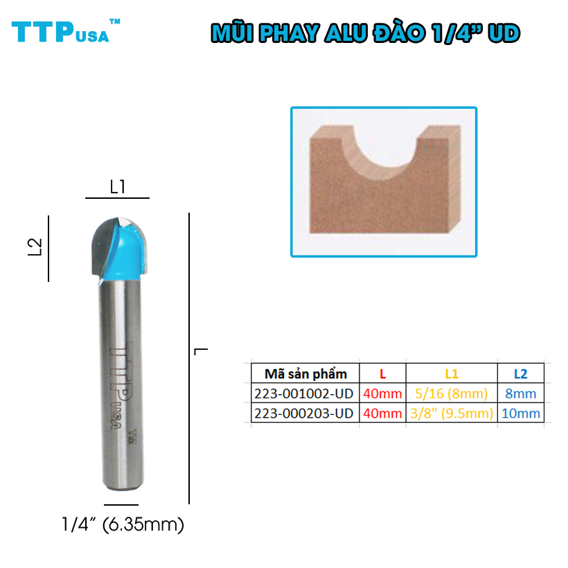 Mũi Phay Alu Đào UD TTPusa