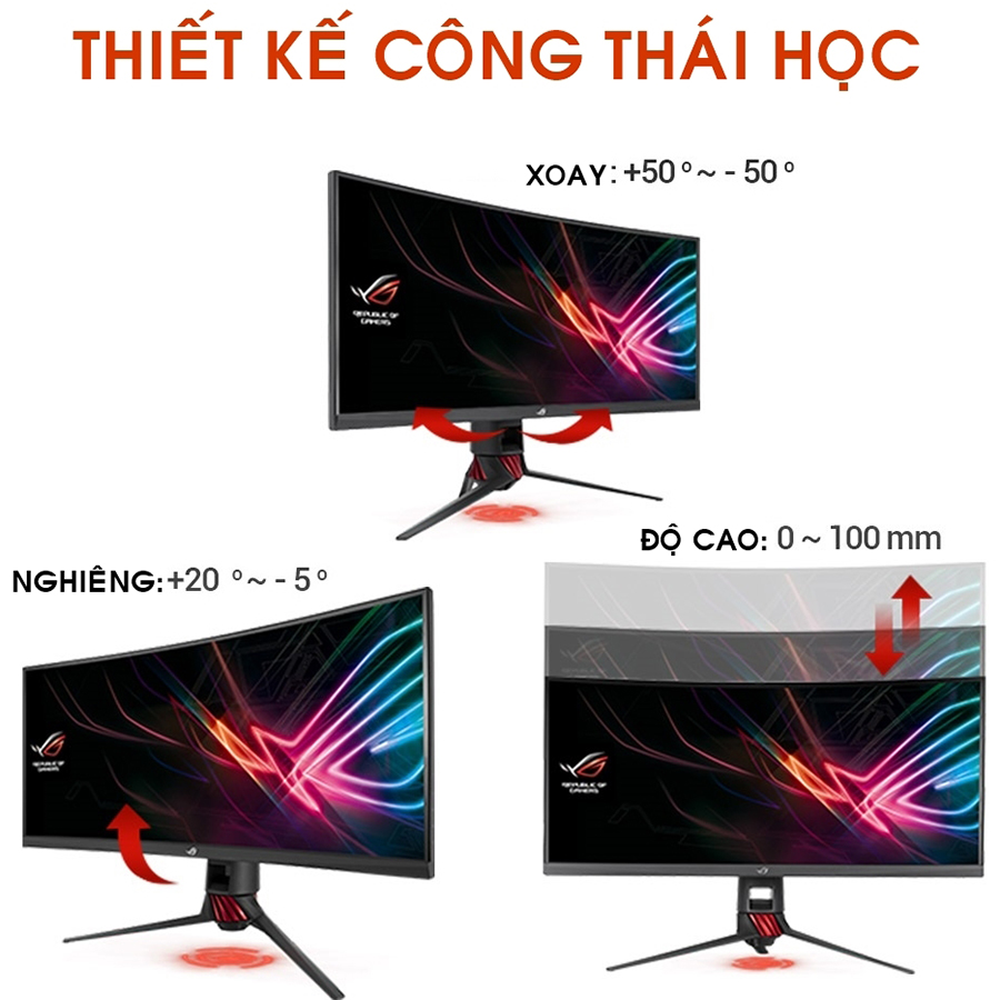 Màn Hình Gaming Cong Asus Rog Strix XG35VQ 35inch UWQHD 4ms 100Hz FreeSync VA - Hàng Chính Hãng