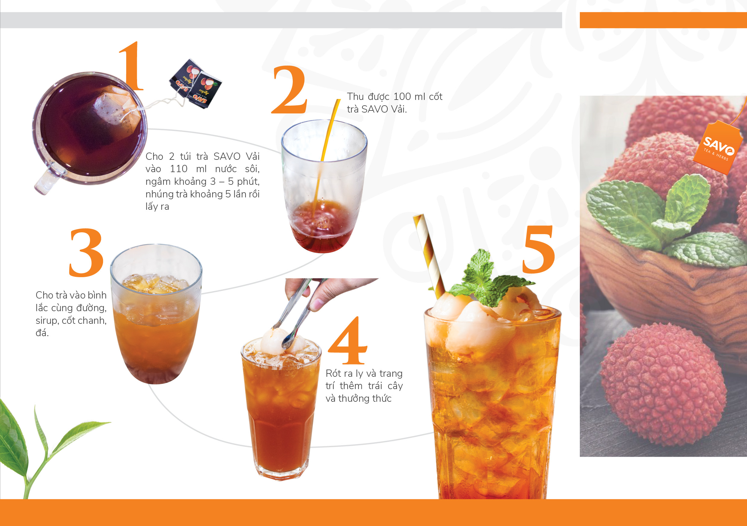Trà SAVO trà đen túi lọc hương Vải (Lychee Tea) - Hộp 25 Gói x 2g