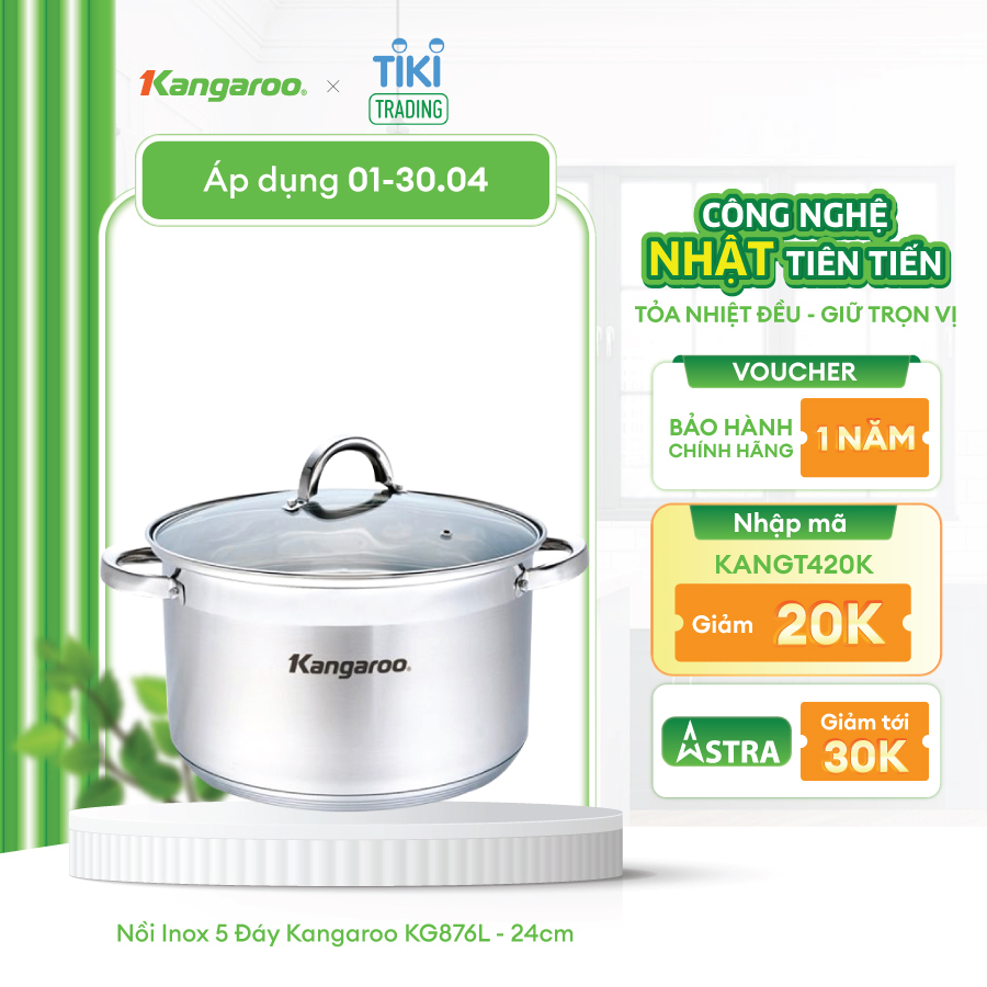 Nồi Inox 5 Đáy Kangaroo KG876L - 24cm