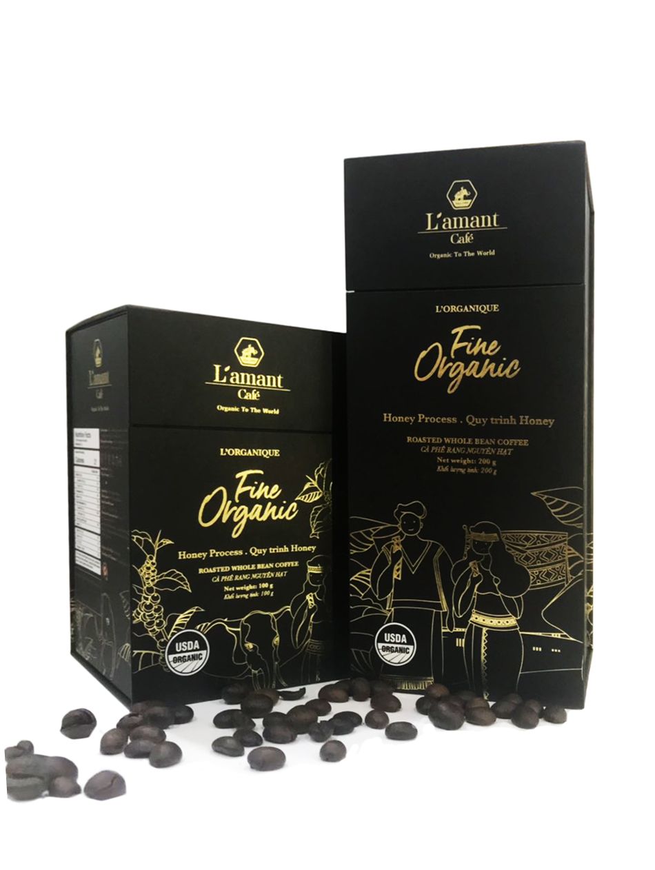 L'amant Cafe - Cà phê hạt rang L'Organique Fine Organic 100 g