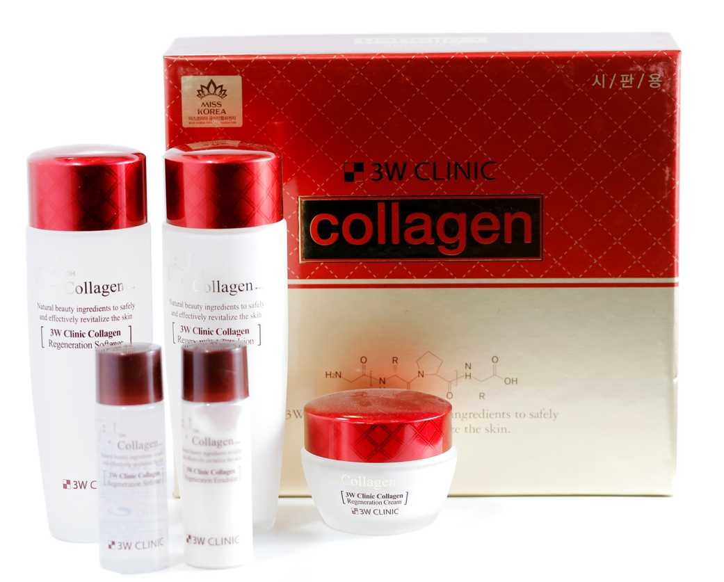 Combo Bộ 3 dưỡng da săn chắc Collagen 3W CLINIC Hàn Quốc