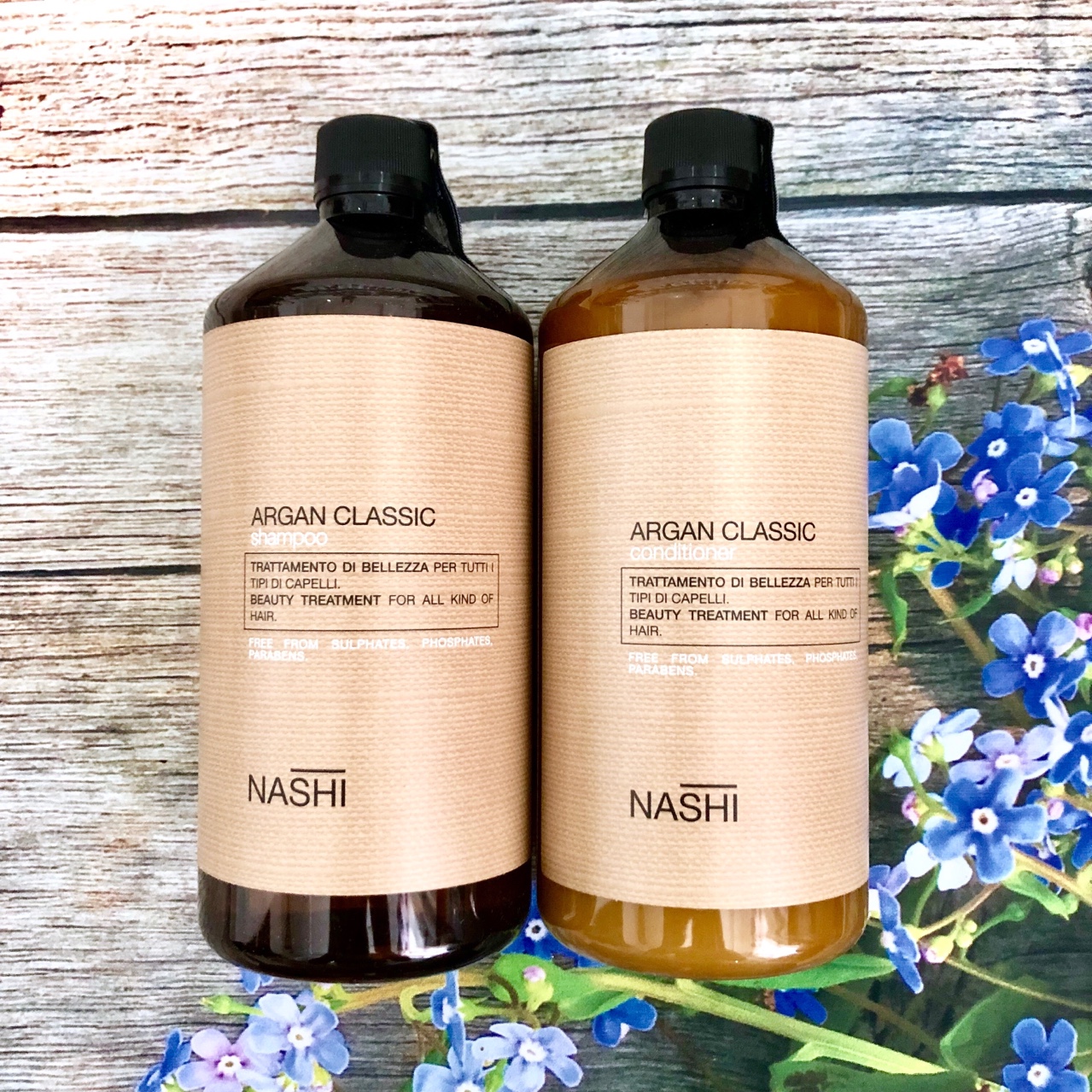 Cặp dầu gội xả siêu mượt Nashi Argan Classic Shampoo and Conditioner 1000ml