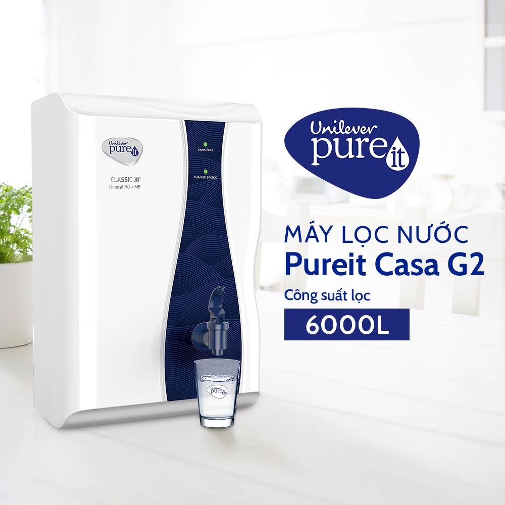 Máy Lọc Nước Pureit Casa G2 Công Suất Lớn Lọc Nguyên Khối Tích Hợp Công Nghệ RO+MF - Hàng chính hãng