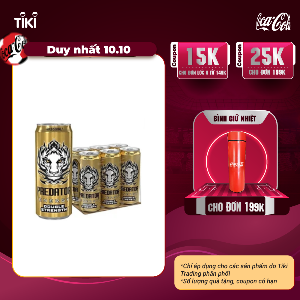 Lốc 6 Lon Nước Tăng Lực Mãnh Thú Predator (330ml/lon)