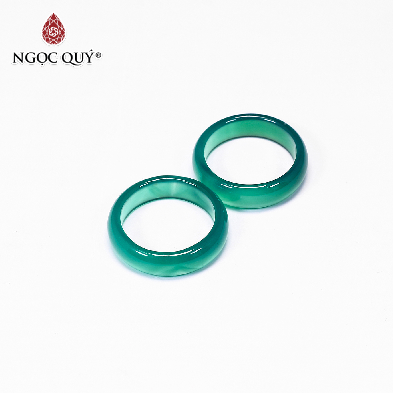 Nhẫn nữ  đá mã não xanh mệnh hỏa, mộc - Ngọc Qúy Gemstones
