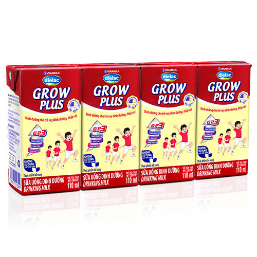 Thùng 48 Hộp Sữa Bột Pha Sẵn Vinamilk Dielac Grow Plus - Đỏ 110ml