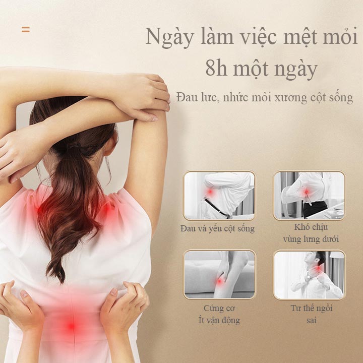 Gối Massage Kiêm Tựa Lưng Đa Năng Le er Kang LEK- 618- 9 tích hợp chế độ rung cùng hồng ngoại