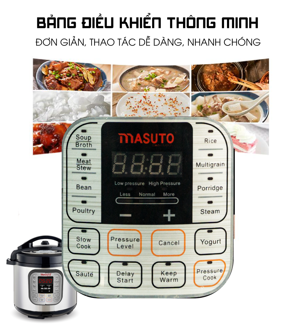 Nồi Áp Suất Điện Đa Năng Masuto Công Nghệ Nhật Bản - Hàng chính hãng