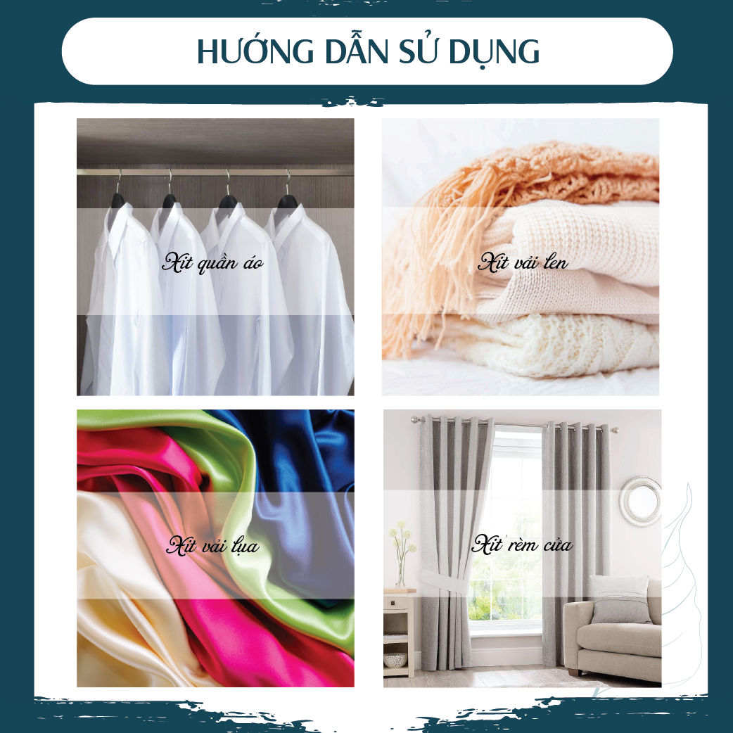 Xịt kháng khuẩn và khử mùi trên vải tinh dầu PK Dung tích 100ml - Xịt thơm quần áo, Khử mùi ẩm mốc, Khử mùi