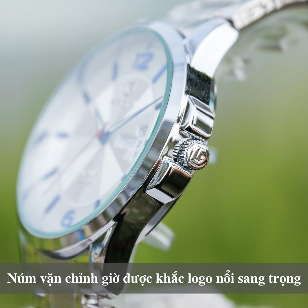 Đồng hồ nam PAGINI PA5533W dây thép không gỉ - Lịch ngày cao cấp