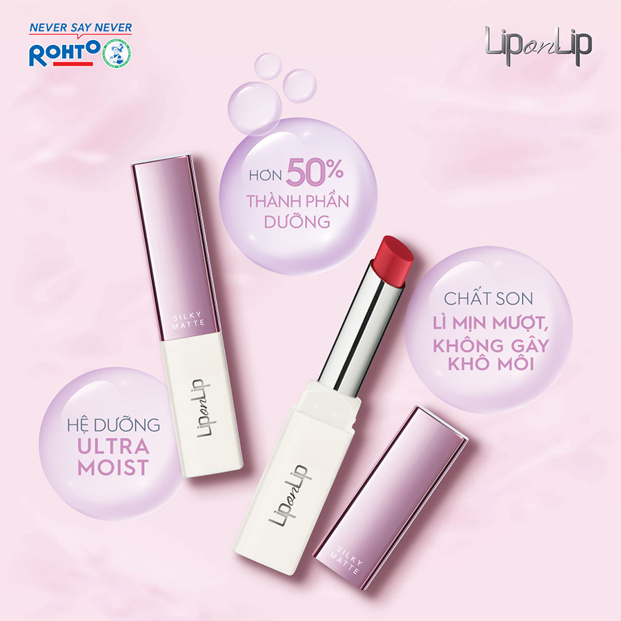 Son lì dưỡng môi siêu mịn Lip On Lip Silky Matte