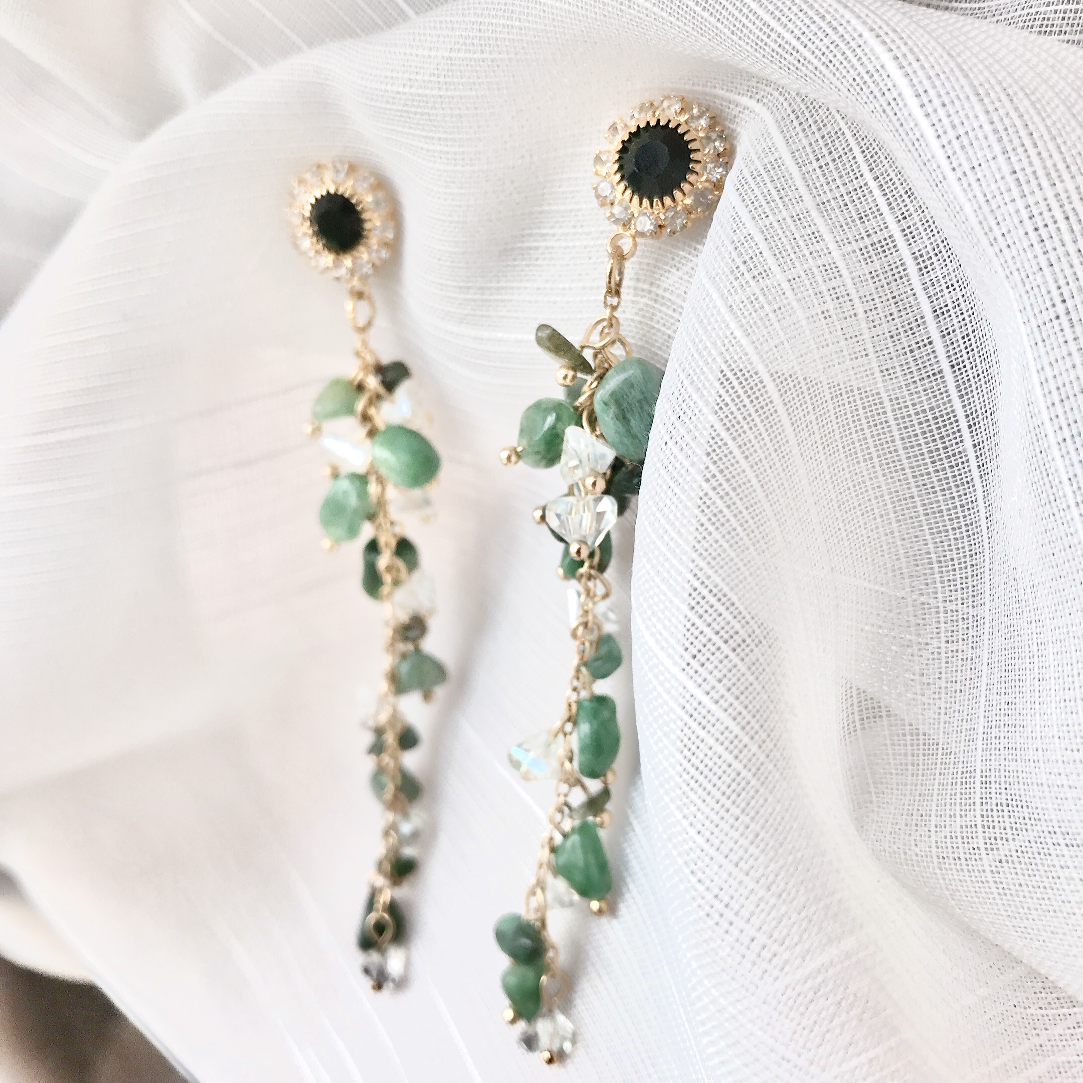 Khuyên tại bạc S925 chế tác thủ công Handmade đá tự nhiên cao cấp