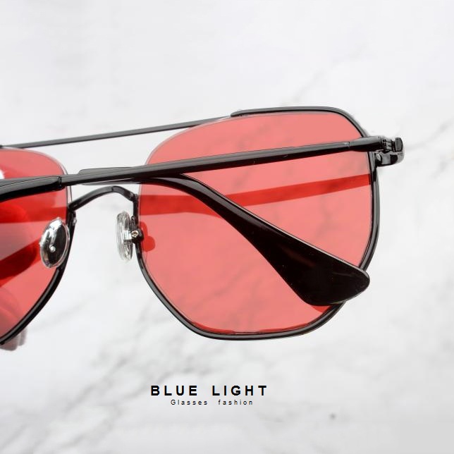 Kính Râm, Kính Mát Nam Nữ Mắt Đỏ Vuông To Hàn Quốc - BLUE LIGHT SHOP