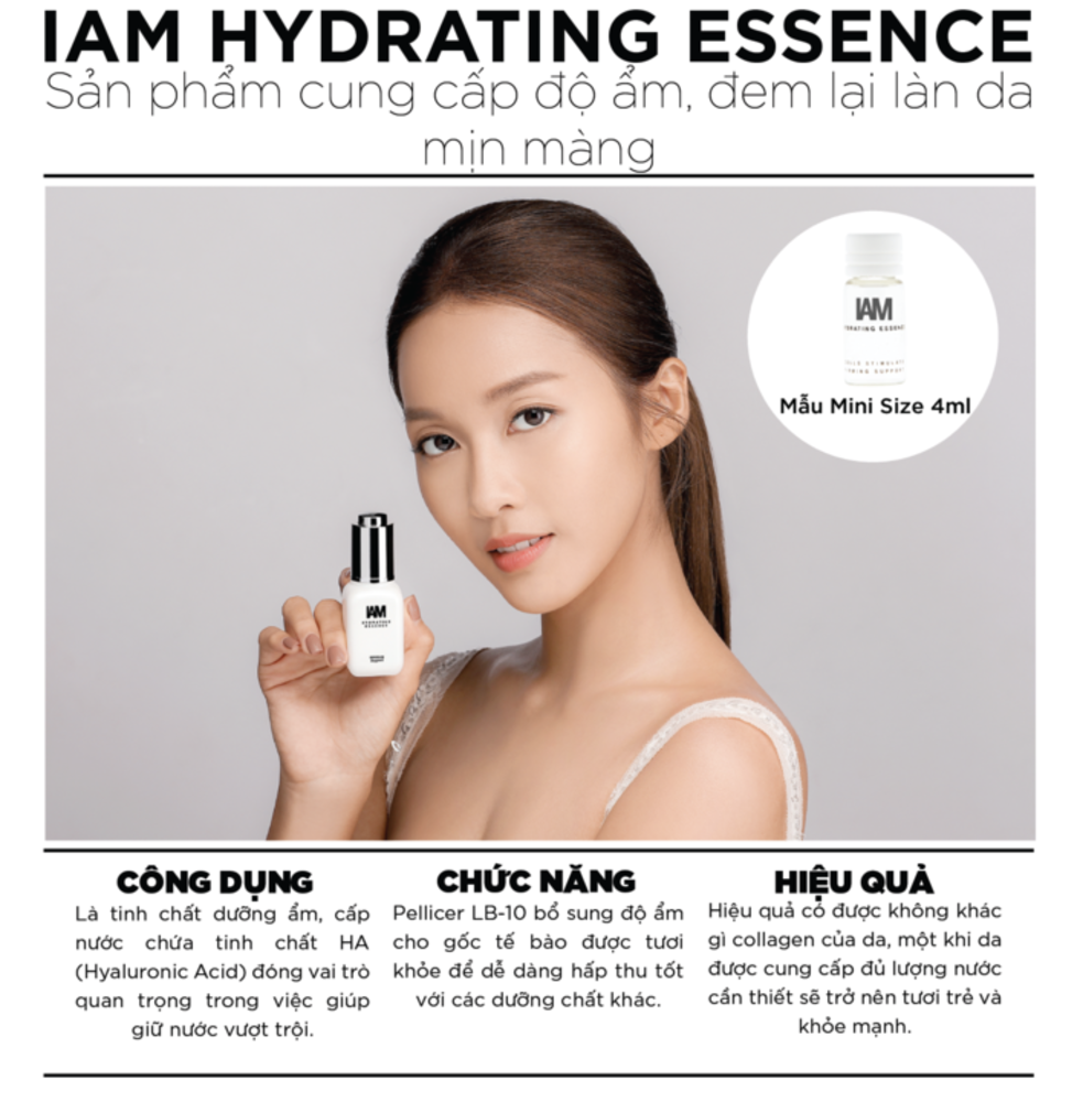 Sản phẩm cung cấp độ ẩm và mang lại làn da mịn màng - IAM Hydrating Essence - 20ml