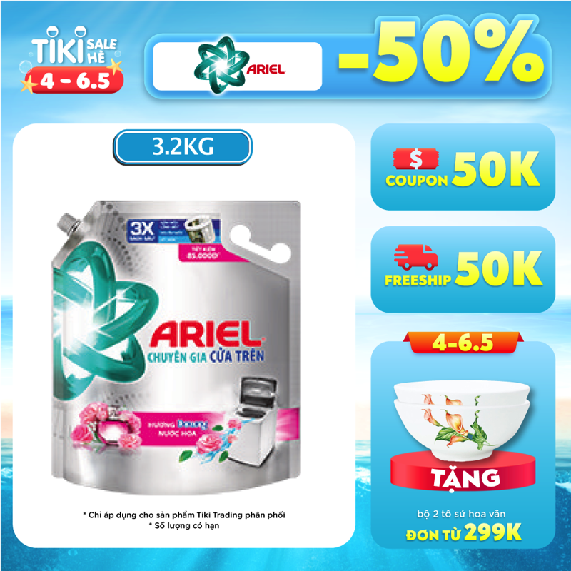 Nước Giặt Ariel Hương Downy Túi 3.2Kg